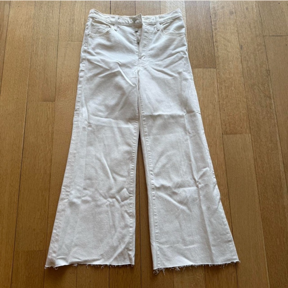 MOTHER Cream Flare Jeans